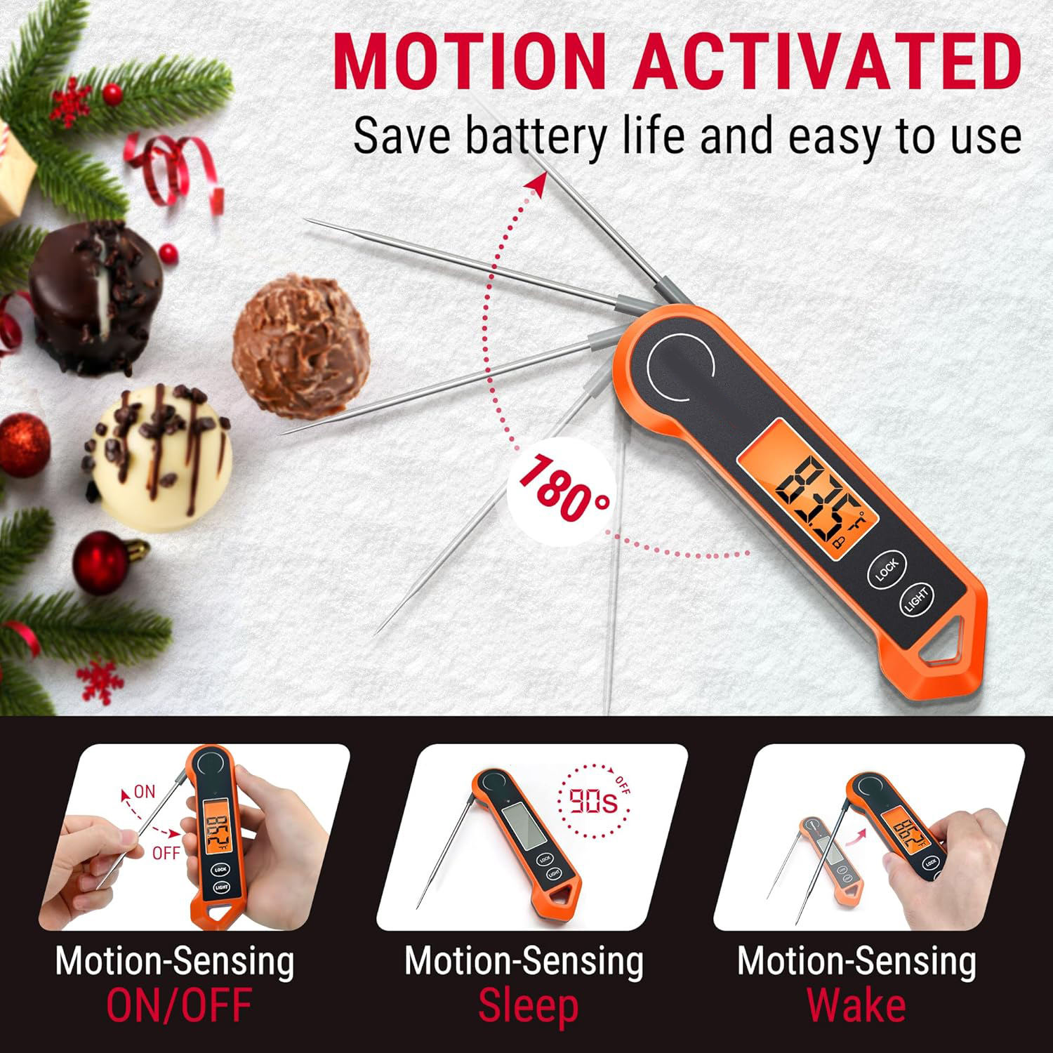 TempPro TP19H motion-activated wake and sleep feature